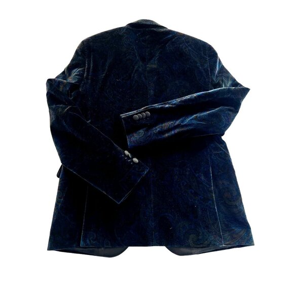 Sand Copenhagen Velvet Red Carpet Star Dandy ST Formal Blazer in Blue Paisley - Picture 4 of 8